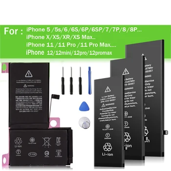 Akkumulátor Apple iPhone 6 6 7 8 5 XR 11 Plusz X Xs Max Eszközök+Nagy Kapacitású Volta Az IPhone 6 Plusz 12 Perc Pro 5 6 8Plus