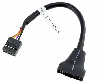Alaplap Alaplap, USB 3.0 20 Tűs férfi USB 2.0 9 pin-Női Ház Kábel Hosszabbító Adapter Kábel 15cm