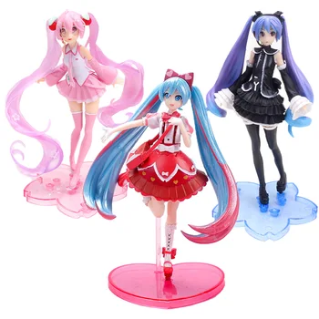 Anime Új 3 stílus, lila Pink Sakura Sakura vörös haj Figurák Játékok Lányok PVC Modell gyerek szülinapi lakberendezési Ajándék