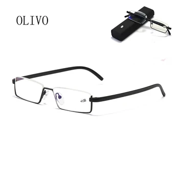 Anti-Kék Fény Olvasó Szemüveg Férfiak Nők Fém Fél Keret Szögletes Szemüveg TR90 Szemüveg esetén az Optikai Számítógép Szemüveg