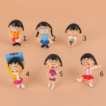 Aranyos, Aranyos Chibi Maruko-Chan Rajzfilm Mini Figurák Játékok Gyerekeknek Játék Japán Anime Gyermekek Figura Torta Dekoráció