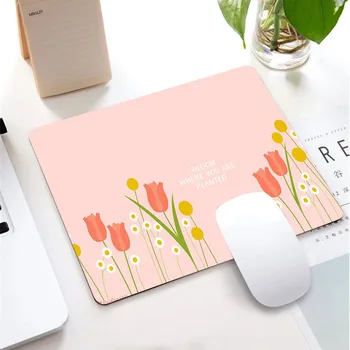 Aranyos Tulipán Virágok, Kis Egér Pad Lányos Játék Tartozékok Kaeyboard Pad Rózsaszín DeskMat Szoba Dekoráció MousePad Gamer LOL