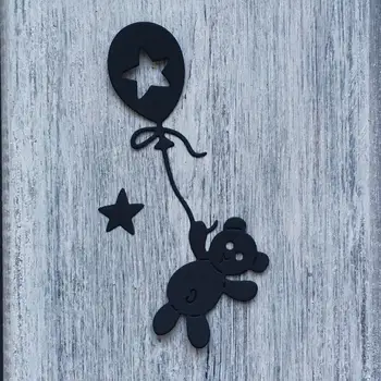 ArtScrap Medve a Léggömb fémforgácsolási Meghal Stencil DIY Scrapbooking Kártya Dekoratív Kézműves Dombornyomás Meghalni Darabok Méh
