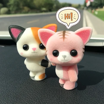 Autó Dísz Aranyos Dekoráció Özönlött A Baba Aranyos Mini Macska Szarvas Ábra Autó Belső Szőrös Állatok, Játék, Gyerek Ajándék Lakberendezés