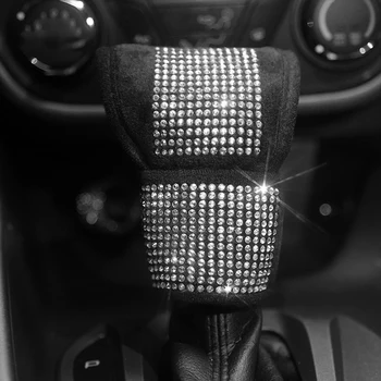 Autó Gyémánt Shift Sebességváltó Gomb Fedezze Kézifék Fedezi az Autók Strasszos Kényelmes, csúszásmentes Öltöny Bling Autó Tartozékok Belső