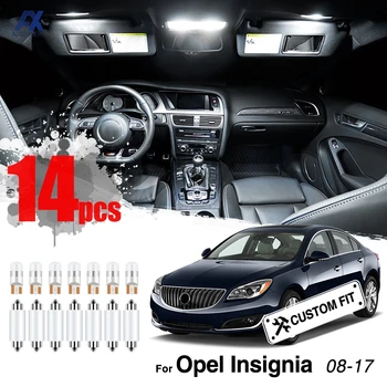 Autó LED Belső Világítás Készlet Térkép Kupola Jóvoltából Ajtó Izzók Csomag Jóvoltából Kesztyűtartóban Lámpák Opel Insignia Egy 2008-2017