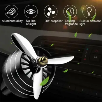 Autó Parfüm Diffúzor Légfrissítő LED Szellőző Outlet Propeller Dekoráció Autó Illat, Szag Klip Dísz Y7C6