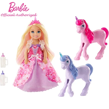 Barbie Baba Chelsea Sorozat Eredeti Gyerekek Játék Dreamtopia Egyszarvú Baby Care Playset, Mintha Vicces Baba GJK17 A Születésnapi Ajándék