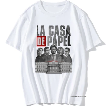 Bella Ciao Pólók Férfi La Casa De Papírt Pénz Rablás Ház, Papír Egyedi Póló Sleeve Pamut Felsők EU Méret T-Shirt