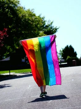 Biszexuális Szivárvány Zászló 90*150 cm Poliészter Meleg Büszkeség Béke Zászlók Leszbikus Büszkeség Béke Zászlót Zászló Büszkeség LMBT Bannerek lakberendezés