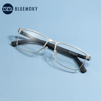 BLUEMOKY Szénszálas Optikai Szemüveg Keret Férfiak Anti Kék Fény Rövidlátás Szemüveg Ultrakönnyű Tér csúszásgátló Szilikon Szemüveg