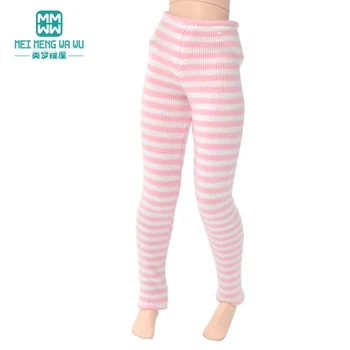 Blyth Azone OB23 OB24 baba ruhák, kiegészítők, Divat csíkos leggings, Rózsaszín, szürke, fekete