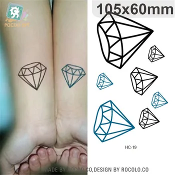 Body Art vízálló ideiglenes tetoválás a férfiak a nők egyszerű 3d-s gyémánt design flash tetoválás matrica HC1019