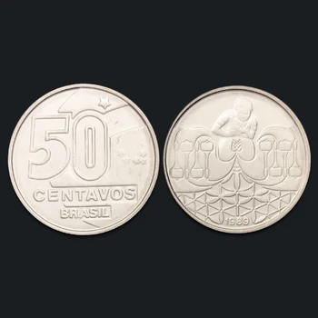Brazília 50 cent jó érme 1989 100% Valódi Eredeti Gyűjtemény Érmék Unc Valódi Érme