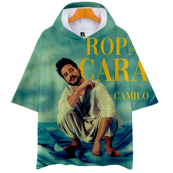 Camilo Echeverry Tshirt 3D Nő Férfi Kapucnis póló Nyári Rövid Ujjú Harajuku Streetwear 2021 Pop Énekes Divat Ruhák