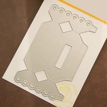 Candy Doboz Vágás Meghal Kreatív Stencil DIY Scrapbooking Dombornyomás Album Papír Kártya Kézműves Fesztivál, Dekoráció