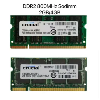Crucila 2 GB 4 GB 8 gb-os PC2-6400 800MHZ DDR2 200PIN PC2-5300 667MHZ DDR2 Laptop sodimm számítógép-memória, ram
