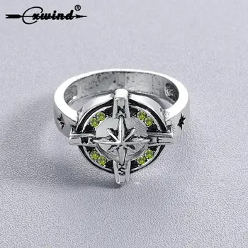 Cxwind Divat Cirkon Iránytű Gyűrűk Retro X Cross-Sztereó Surround Üreges Gyűrű A Nők A Férfiak Ujját Wrap Geometriai Ékszerek
