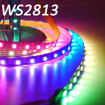 DC 5V Címezhető WS2813 LED Szalag 1m/2m/3m/4m/5m Dual-jel WS2812B Frissített 30/60 led/m 5050 RGB pixel Szalag Világítás