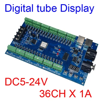 DC5V-24V 36CH RGB DMX512 dekóder LED-es DMX-XRL 3P Vezérlő 36 csatorna 12groups RGB MAX 36A kimenet LED szalag, LED lámpa