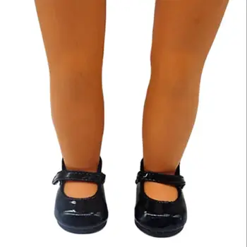 Divat Fekete Bőr Cipő 18 Hüvelyk (46cm) Amerikai Lány Újjá Újszülött Baba Kiegészítők