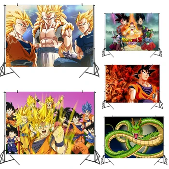 Dragon Ball Anime Vinil Fotózás Háttérrel Nyomtatás Goku Fotó Hátterekkel, Fali Dekoráció Gyermek Születésnapi Party Kellékek a Falakon