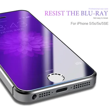 Edzett Üveg iPhone 5S 5 SE képernyővédő fólia 9H Anti Kék Fény Védő Fólia az Üveg Az iPhone 6 6 7 8 Plusz X XS Max XR