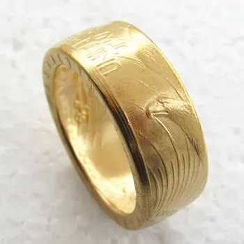 EGYESÜLT ÁLLAMOK $20 Saint Gaudens Dupla Sas Igazi Aranyozott Érme Gyűrű Kézzel készített Méretben 9-16