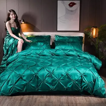 Egyszínű Nyári ágyneműgarnitúra Luxus paplanhuzat franciaágy Takarót Queen-Size Ágy, Ágynemű szett Szolgálja