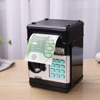 Elektronikus Piggy Bank ATM Jelszó Pénzt Doboz Pénz Érmék Megtakarítás Doboz Bank ATM Automata Betét Bankjegy Pénz Megtakarítás Dobozok