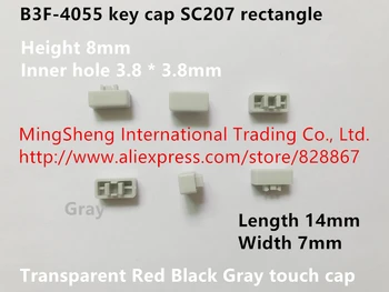 Eredeti új 100% - os B3F-4055 kulcsot kap SC207 téglalap Átlátszó Piros Fekete Szürke touch sapka