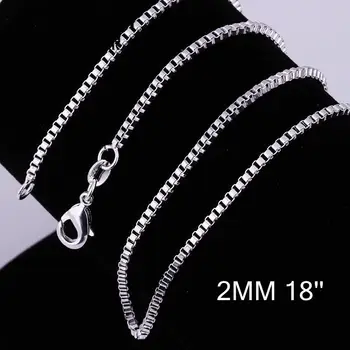 ezüst bevonatú hosszú lánc nyaklánc tartozékok unisex ékszer a nők a férfiak C009-18 doboz nyaklánc kígyó lánc