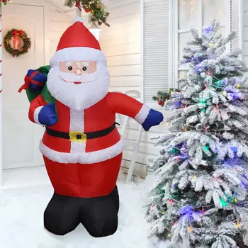 Felfújható Mikulás LED Karácsonyi Dísz a Szabadban Karácsonyi Dekoráció Otthon Udvaron Kerti Dekoráció Új Év 2022