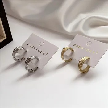Forró Eladó Divat Ékszerek Egyszerű Arany Fém Fülbevaló Korea Geometriai Design Fülbevaló női ajándék