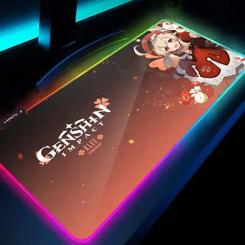 Genshin Hatása Egér Pad Piros Led Billentyűzet Mat Játék Szexi Egér Mat Gamer Szőnyeg Anime 900x400 80x30 Számítógép Tartozékok Aranyos Nagy