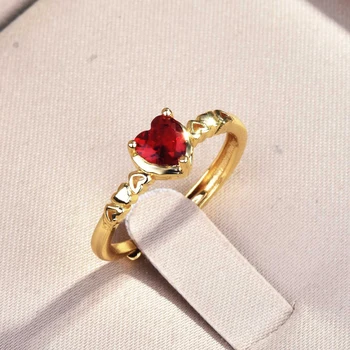 Gyönyörű Piros Szív Gyűrű Romantikus Divat Arany Ékszerek, A Nők Esküvő, Eljegyzés Örökkévalóság Gyűrű Nyilatkozat Ajándék