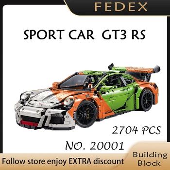 High-tech Teremtő 20001 Narancs GT3 RS Sport Autó 42056 MOC 1:8 Épület-Blokk, a Gyermekek A Játékok Fiúk Lány Születésnapi Karácsonyi Ajándék