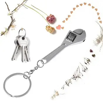 Hordozható Kerti Eszköz Mini Ezüst Villáskulcs Villáskulcs Kulcstartó Gyűrű Kulcstartó Fém Kulcstartó, Utazás, Kemping Eszközök