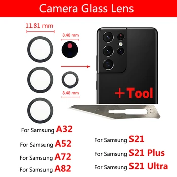 Hátsó Hátsó Kamera Üveg Lencse Samsung Galaxy A32 A52 A72 A82 S21 Plusz S21 Ultra Kamera Üveg Ragasztó Ragasztó