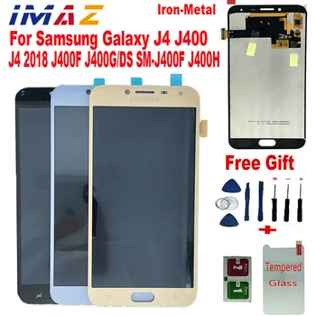 IMAZ Vas Fém J4 Lcd Samsung Galaxy J4 2018 J400 J400F J400H J400M J400G Kijelző érintőképernyő Digitizer Csere alkatrészek