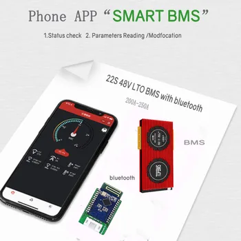 ITO BMS 22-ES 48V 200A250A Bluetooth telefon APP RS485 LEHET NTC UART a Lítium titanate Akkumulátort 2.3V2.4V csatlakozik a 22-es sorozat