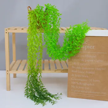 Ivy green Hamis Levelek Garland Növény Szőlő Lombozat lakberendezés Lógó Műanyag Rattan String Fali Dekor Mesterséges Növények
