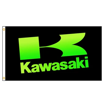 Japán Kawasaki Motorkerékpár Racing Zászló 3x5 Ft Flying Banner, Beltéri, Kültéri Dekoráció