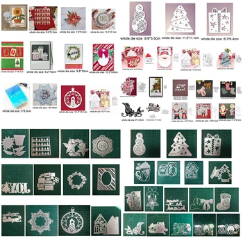 Karácsonyfa hóember díszdobozban 2021 Új Fém Vágó Penész Scrapbook Dombornyomott Papír Kártya Album Kézműves Papír Vágás