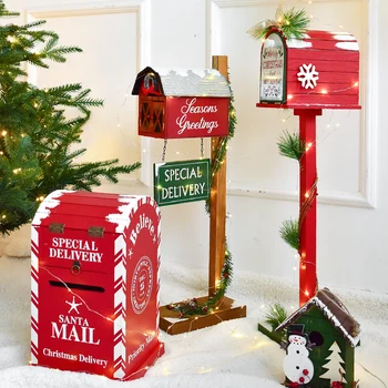 Karácsonyi Díszek Madár Ház Emelet postafiók Postafiók Családi Beltéri, mind Kültéri Dekoráció, Kézzel készített Fa Kézműves Postafiók Fél