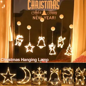 Karácsonyi Fények, Ünnep Ablak Dekoráció LED Balek Karácsonyi Koszorú lakberendezés Lámpa Kreatív Karácsonyi Dekorációs String Fények