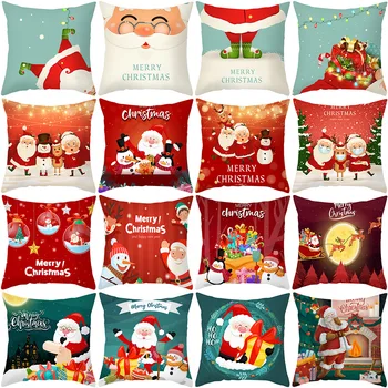 Karácsonyi Párnahuzat Boldog Karácsonyi Dekoráció Az Otthoni Mikulás Karácsonyi Dísz Karácsonyi Ajándék Navidad 2021 Boldog Új Évet 2022