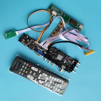 Kit LP154WX4 TL 1280x800 LED USB VGA-AV TV-vezérlő tábla driver távoli, HDMI-kompatibilis DVB-T DVB-T2 digitális panel Kijelző AV