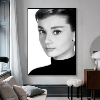 Klasszikus Audrey Hepburn Vászon Festmény filmsztár, Poszterek, Nyomatok, Wall Art Kép a Nappali Haza Cuadros Dekoráció
