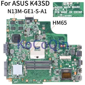 KoCoQin Laptop alaplap Az ASUS K43SD K43E P43E A43E K43SV K43 GT610M Alaplapja HM65 REV.4.1 N13M-GE1-S-A1